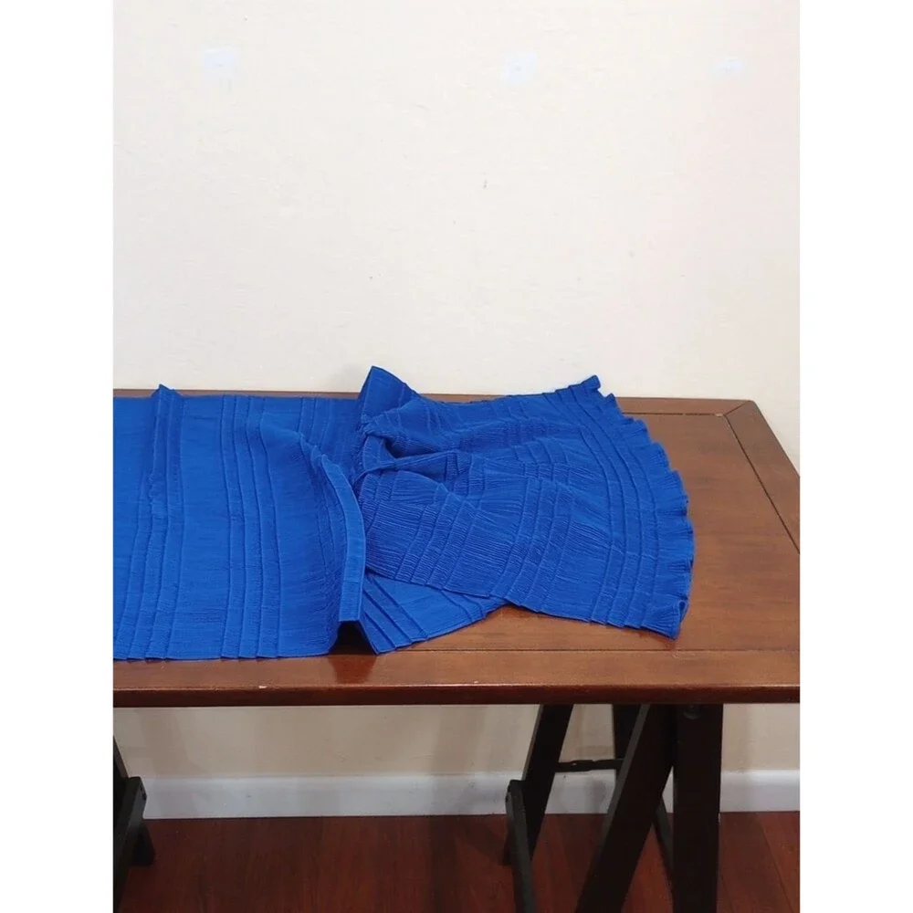 Eileen Fisher Royal Blue Pleated Scarf, NWT! $108